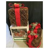 Lighted Vine Christmas Presents-3 Pieces