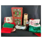 Christmas Stockings, Figurine & Tin Containers