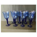 Cobalt Blue Wine Glasses-Set of 8