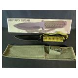 Military Spear Bowie Knife & Sheath NOS