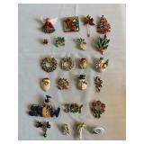 Lot of 23 Christmas Jewelry Pins