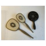2 Vintage Mirrors & One Brush Very Ornate