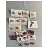 Lot of 22 Patriotic American Flag Pins