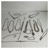 Lot of 18 Vintage Sparkly Necklaces, Bracelets