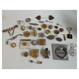 Lot of 36 Scarf Slides, Shawl Pins, Clips & More