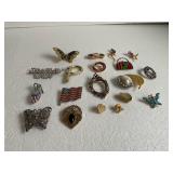 Lot of 19 Vintage Pins & Butterfly Barrette