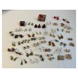 Lot of 50+ Christmas Earrings & More