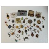 Lot of 53 pcs Pendants / Charms / Brooches