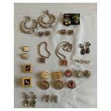 Vintage Clip Earrings / Bracelet / Necklace Lot