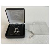 Sterling Silver Necklace w/ Diamond Accents in Box