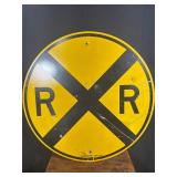 Railroad Crossing Metal Sign