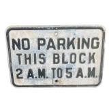 No Parking Embossed Metal Sign