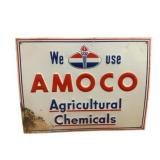 Amoco Agricultural Chemicals Embossed Metal Sign