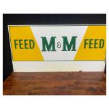 M&M Feeds Painted Metal Sign
