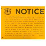 US Forest Service Notice Sign NOS