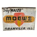 Large Moews Double Sided Painted Metal Sign