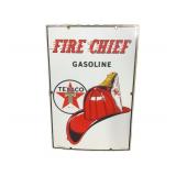 Texaco Fire Chief Gasoline Porcelain Pump Plate
