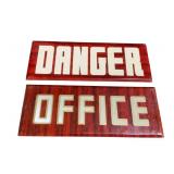 Danger & Office Metal Smaltz Paint Signs