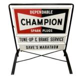 Double Side Champion Spark Plugs SideWalk Sign