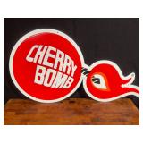 Cherry Bomb Embossed Metal Sign