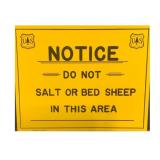 US Forest Service Salt of Bed Sheep Sign NOS