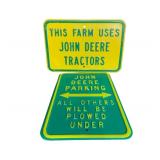 John Deere Tractor & Parking Embossed Metal Signs
