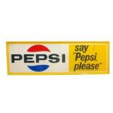 Pepsi Embossed Metal Sign