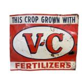 V-C Fertilizers Painted Metal Sign