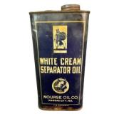 Nourse Oil Co. White Cream Separator Can