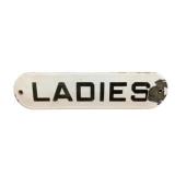 Ladies Porcelain Metal Bathroom Sign