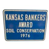 Kansas Bankers Embossed Painted Metal Sign