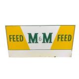 M&M Feeds Painted Metal Sign