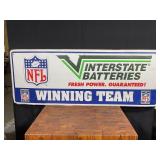 Interstate Batteries NFL Embossed Metal Sign