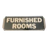 Furnished Rooms Metal Painted Sign