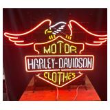 NOS Harley Davidson Clothes Neon Sign Works