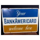 Bank Americard Double Sided Metal Sign