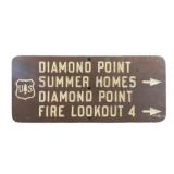 US Forestry Diamond Point Wood Sign