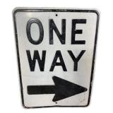 One Way Embossed Metal Street Sign