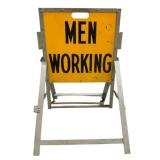 Men Working Double Side Sign with Base
