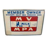 Mississippi Valley Milk Producers Metal Sign
