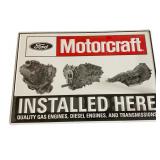 Ford MOTORCRAFT Engine Embossed Metal Sign