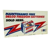 Delco Freedom Batteries Double Sided Metal Sign