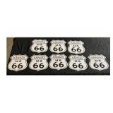 Lot of 8 Kansas Route 66 Embossed Metal Signs