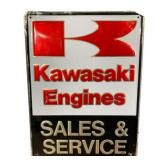Kawasaki Engines Embossed Metal Sign