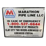 Marathon Pipe Line Metal Sign