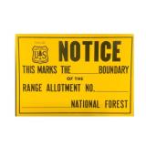 US Forest Service Boundary Range Sign NOS