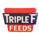 Triple ï¿½Fï¿½ Feeds Painted Metal Sign