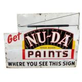 Nu-Da Paints Embossed Metal Sign