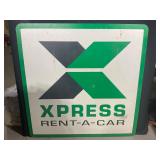 Xpress Rent-A-Car Double Sided Metal Sign