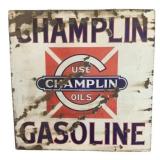 Champlin Gasoline Double Sided Porcelain Sign